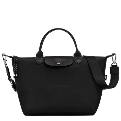 Le Pliage Energy L Handbag , Black - Recycled canvas