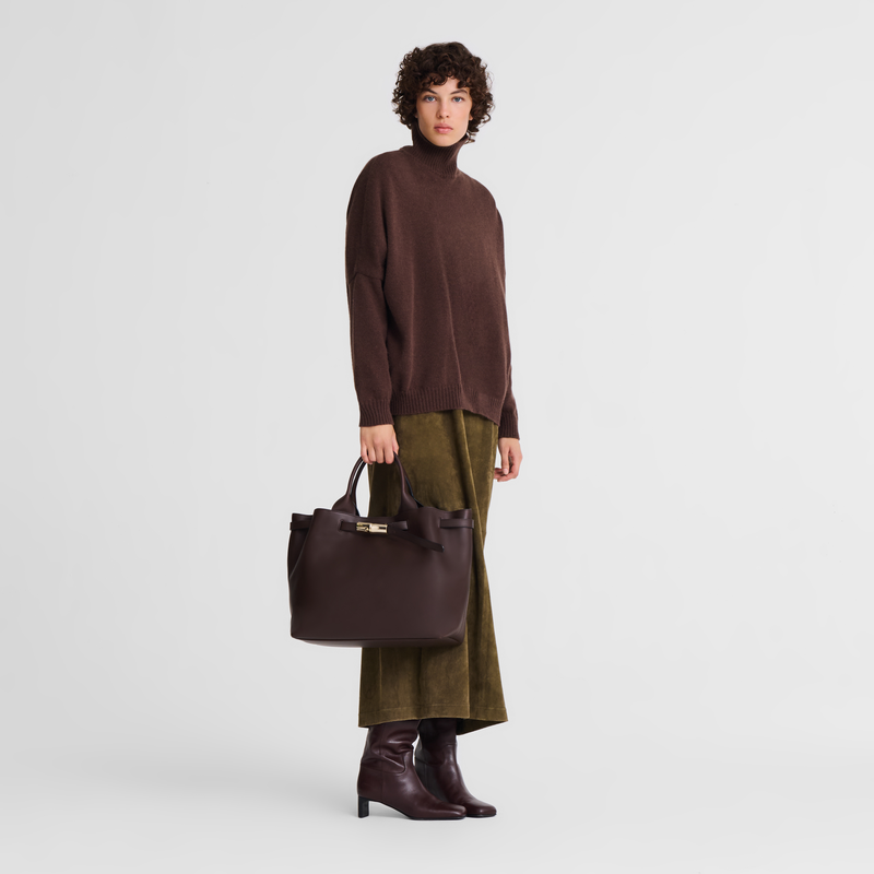 Le Smart L Handbag , Mocha - Leather  - View 2 of  6