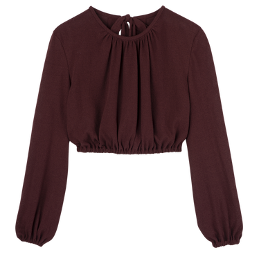 Top , Burgundy - Crepe jersey