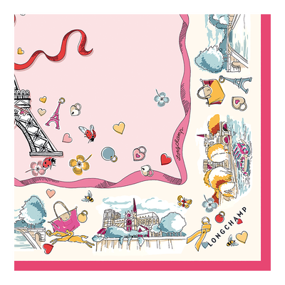 Equestrian Tower Silk scarf 50, Marshmallow