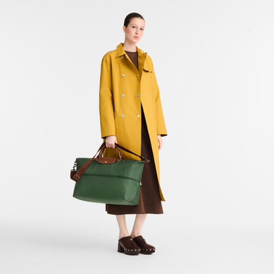 Le Pliage Original Travel bag expandable , British Green - Recycled canvas