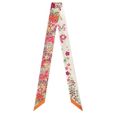 Collier de fleurs Bandeau , Orange - Silk