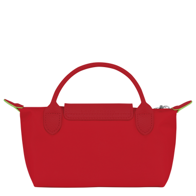 Le Pliage Green Pouch with handle, Tomato