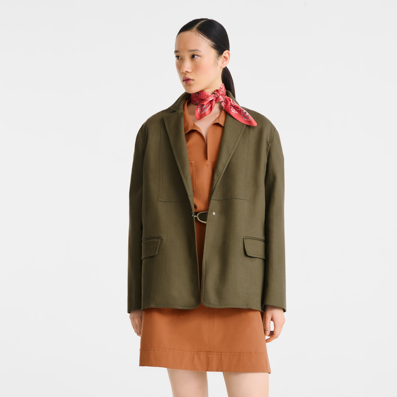 French Bandana Silk scarf 50 , Coral - Silk  - View 2 of  2