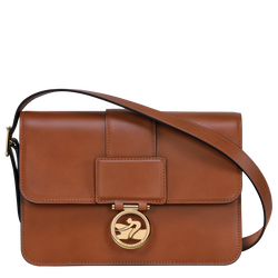 Box-Trot M Crossbody bag , Cognac - Leather