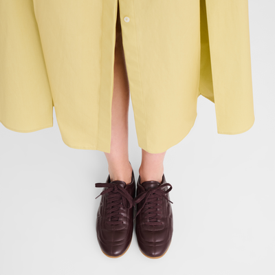 On-The-Go Sneakers , Burgundy - Leather