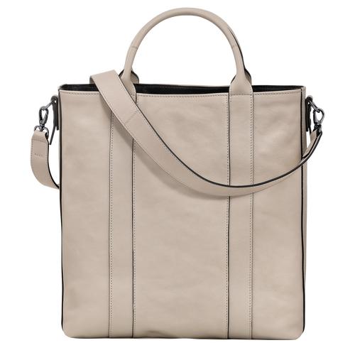 Grey leather tote top