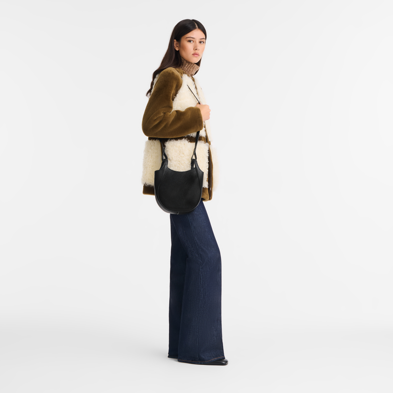 Le Foulonné S Crossbody bag , Black - Leather  - View 2 of  4