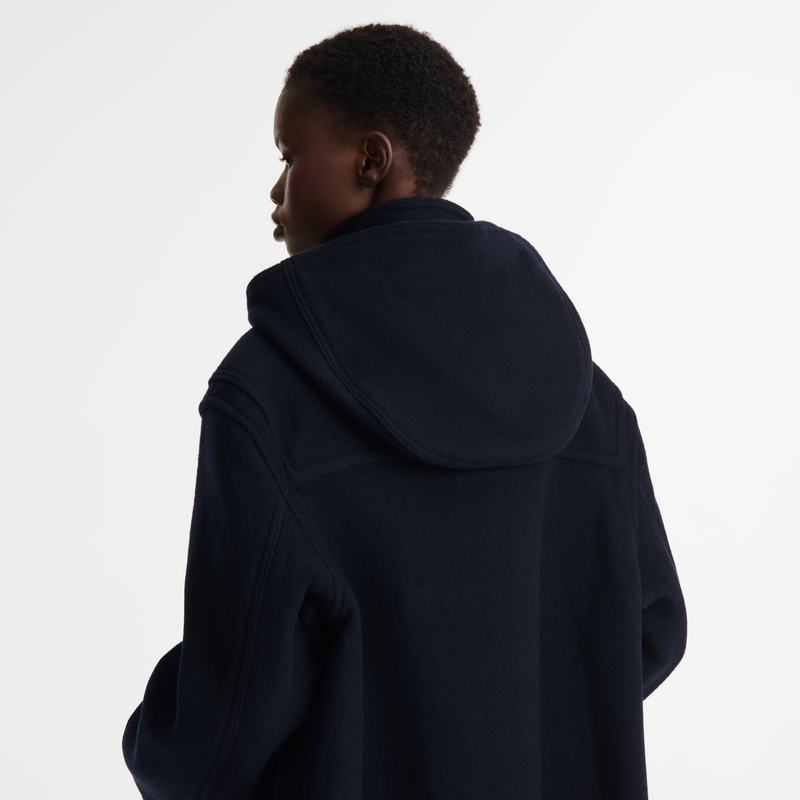 Duffle Coat , Navy - Double-faced wool cloth  - View 5 of  5