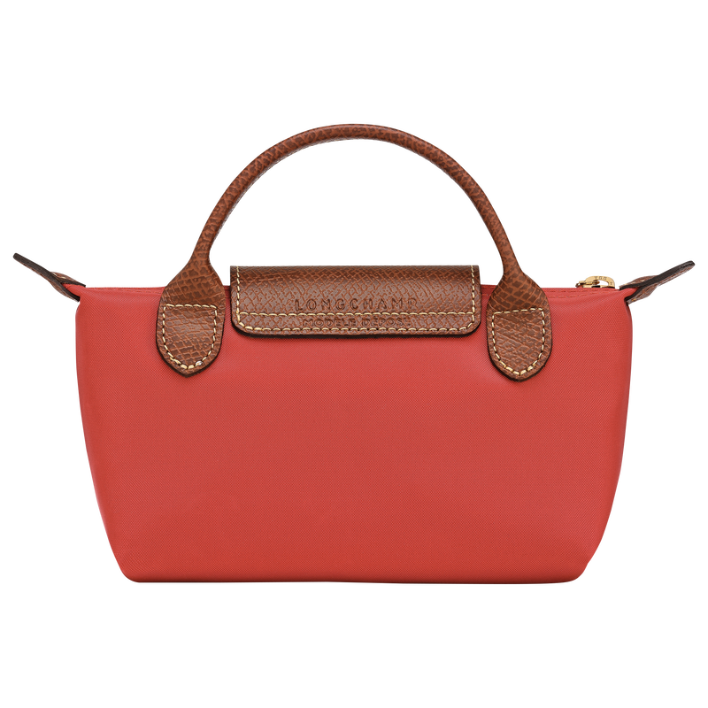 Le Pliage Original Pouch with handle , Tomato - Recycled canvas  - View 4 of  6