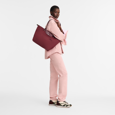 Le Pliage Green L Tote bag , Pomegranate - Recycled canvas