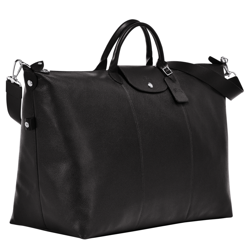 Le Foulonn&eacute; L Travel bag , Black - Leather  - View 3 of  4