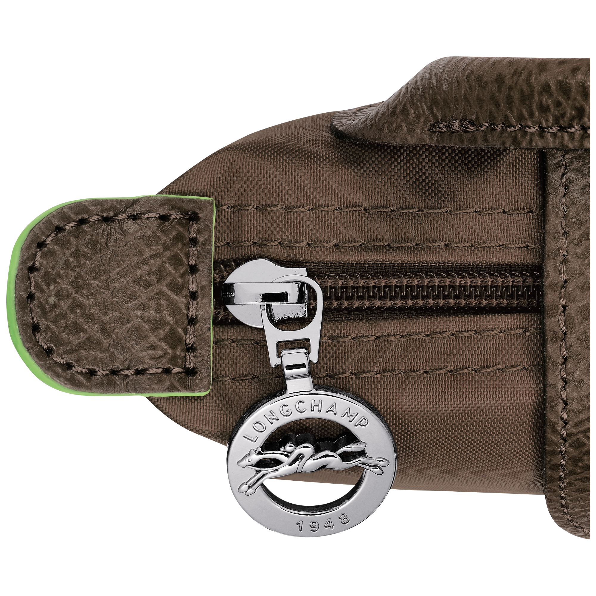 Pouch with handle, Terra - View 6 of 
        6 - zoom in Le Pliage Green Pouch with handle, Terra