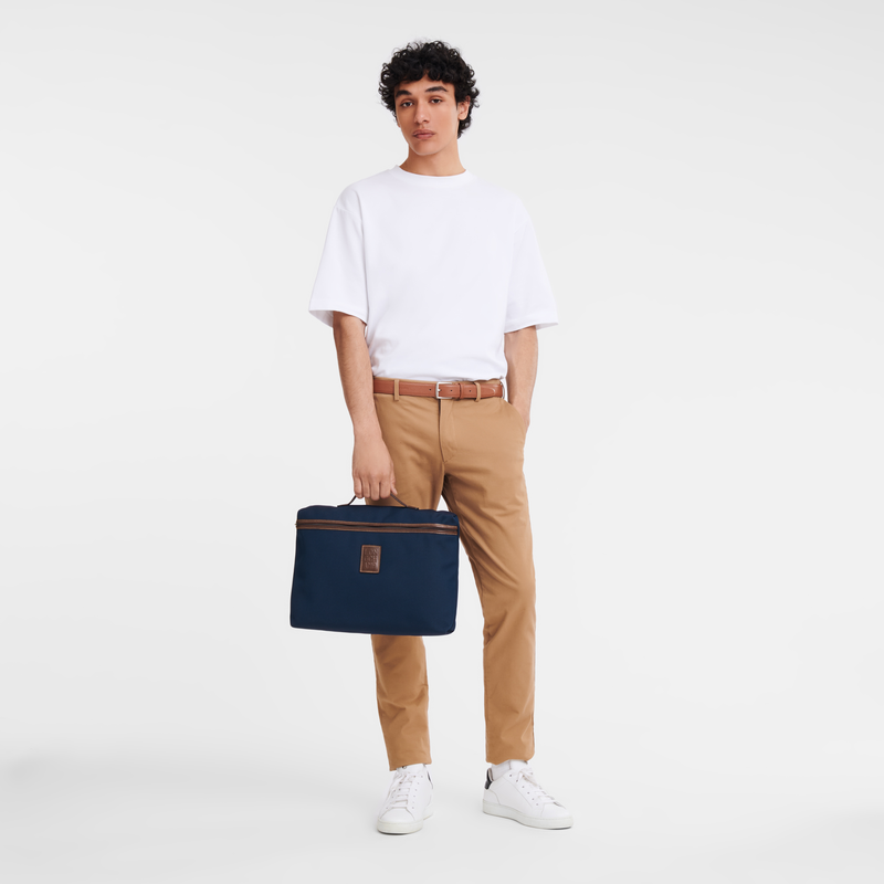Boxford S Briefcase , Blue - Recycled canvas  - View 2 of  4