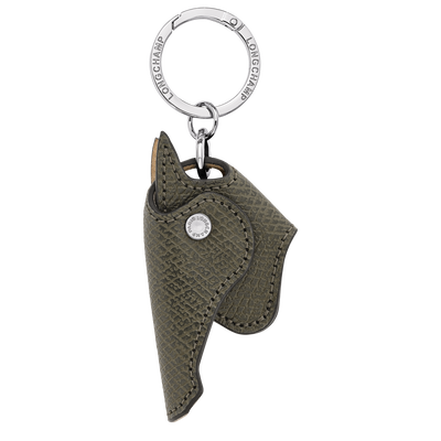 Key ring , Khaki - Leather