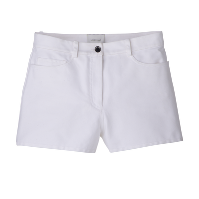 Shorts , White - Gabardine