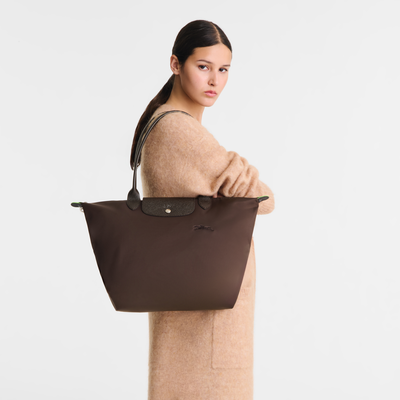 Le Pliage Green L Tote bag , Mocha - Recycled canvas
