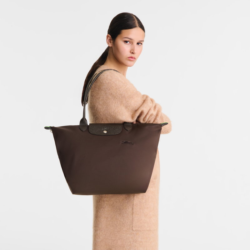 Le Pliage Green L Tote bag , Mocha - Recycled canvas  - View 2 of  7