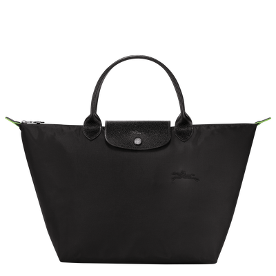 Le Pliage Green M Handbag , Black - Recycled canvas