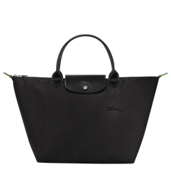 Le Pliage Green M Handbag , Black - Recycled canvas