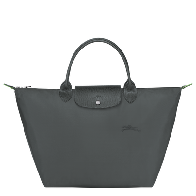 Le Pliage Green M Handbag , Graphite - Recycled canvas