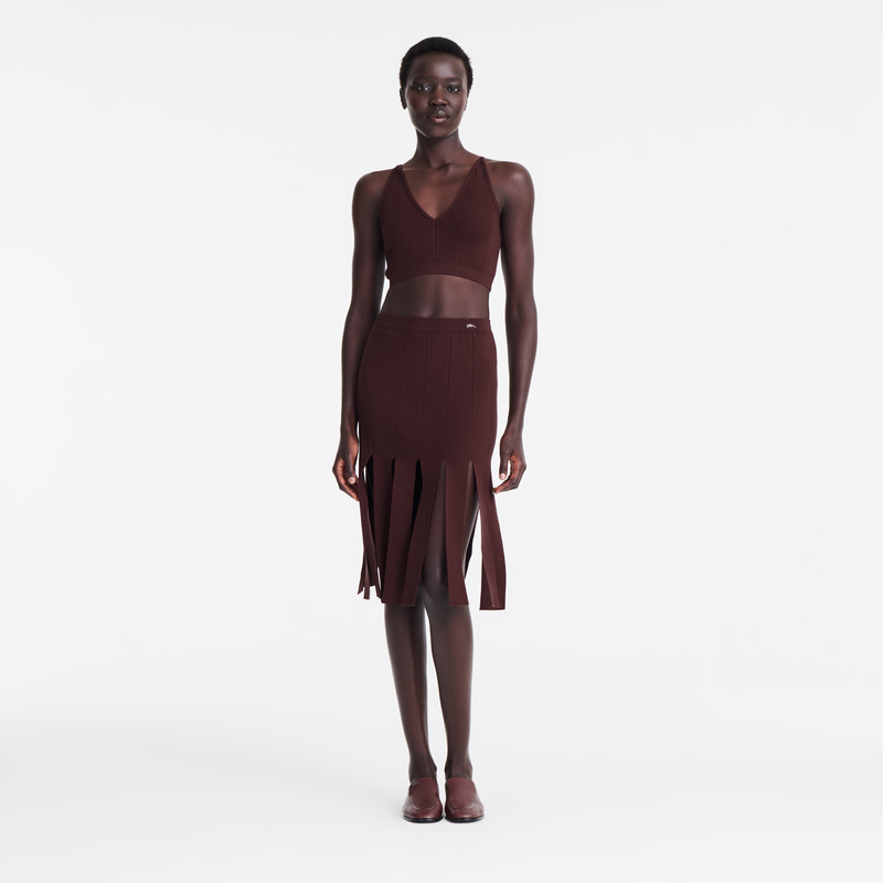 Midi skirt , Burgundy - Knit  - View 2 of  5
