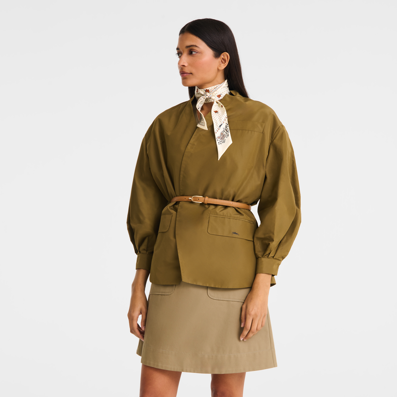 Kimono jacket , Olive - Techno taffeta  - View 3 of  5