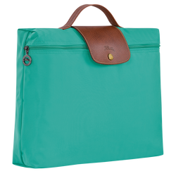 Le Pliage Original S Briefcase , Turquoise - Recycled canvas