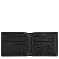 Le Foulonné Wallet , Black - Leather