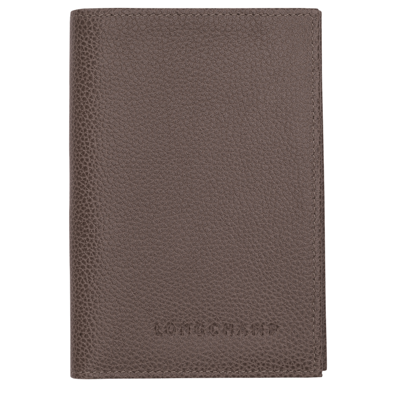 Le Foulonn&eacute; Passport cover , Taupe - Leather  - View 1 of  3