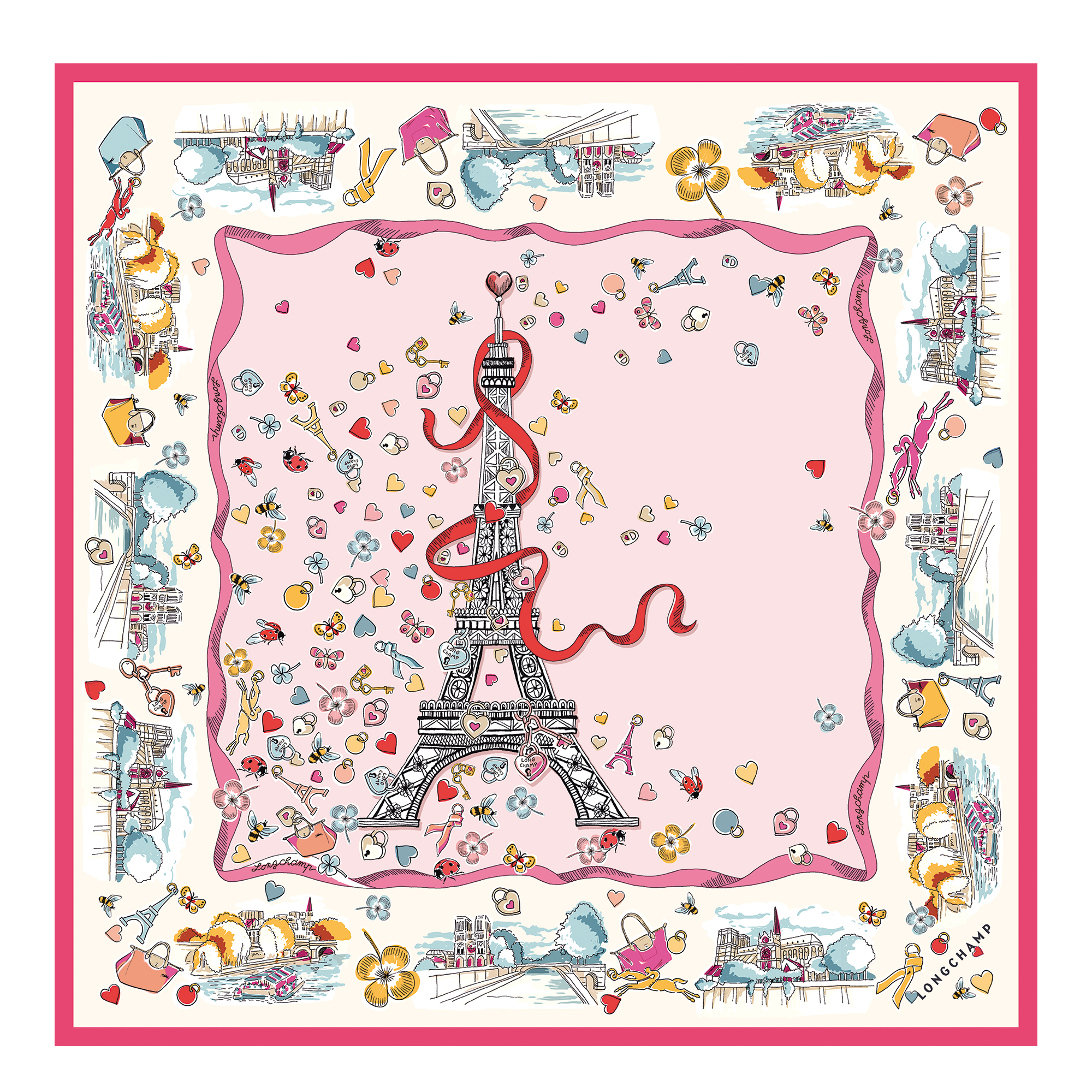 Tour Enchant&eacute;e Silk scarf 50, Marshmallow