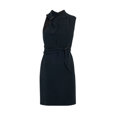 Dress , Black - Fluid crepe