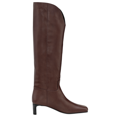 La Cavalière Heel boots , Mocha - Leather