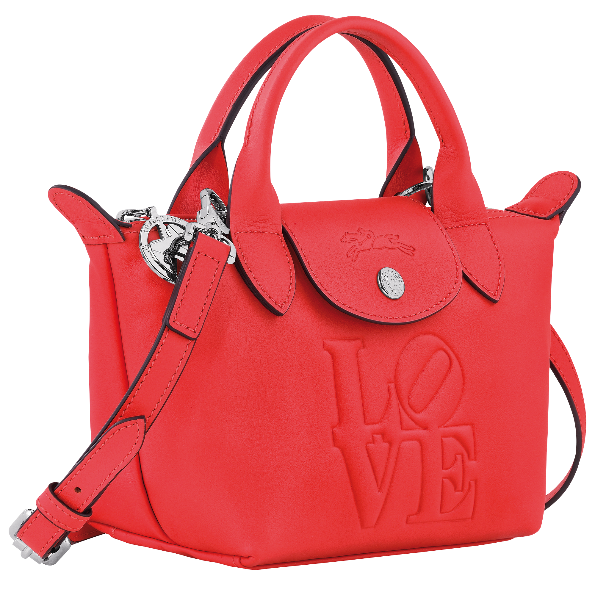Longchamp x Robert Indiana Handbag XS, Red