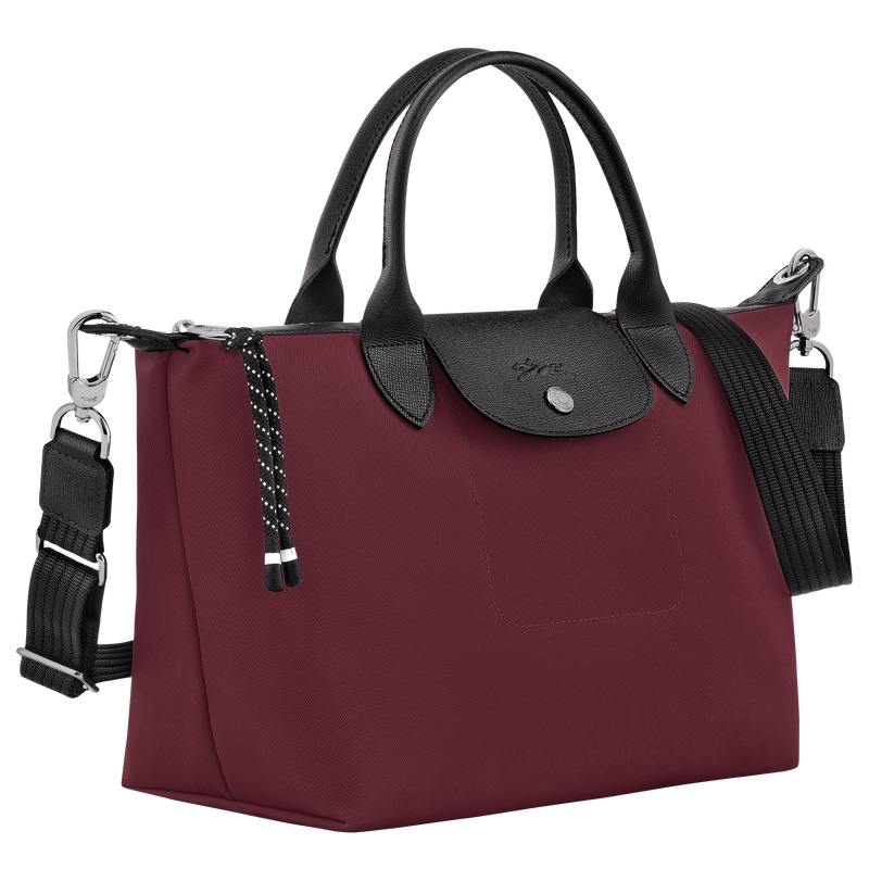 Le Pliage Energy S Handbag , Burgundy - Recycled canvas  - View 2 of  5