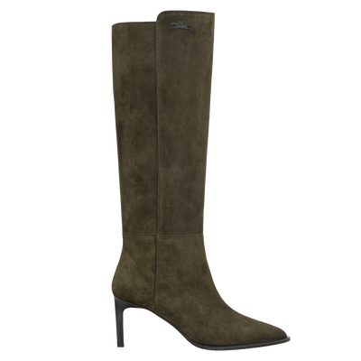 Elan Heel boots , Olive - Leather