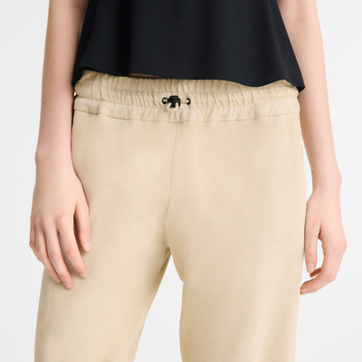 null Leather straight pants, Linen