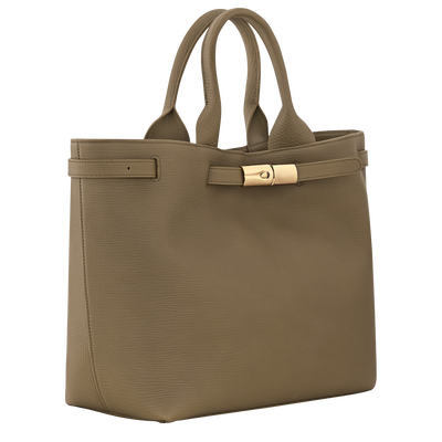 Le Smart L Tote bag , Olive - Leather