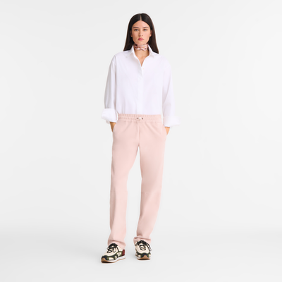 Leather straight pants , Pink - Leather