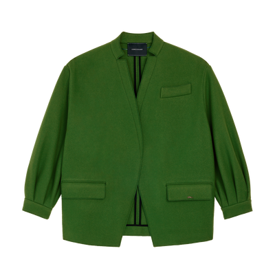 Jacket , Matcha - Wool broadcloth