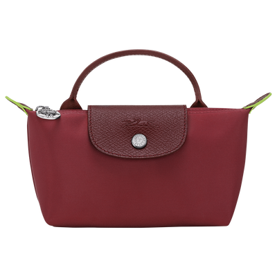 Le Pliage Green Pouch with handle , Pomegranate - Recycled canvas