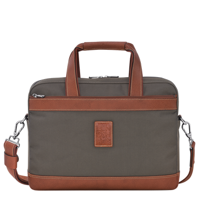 Boxford S Briefcase , Brown - Recycled canvas