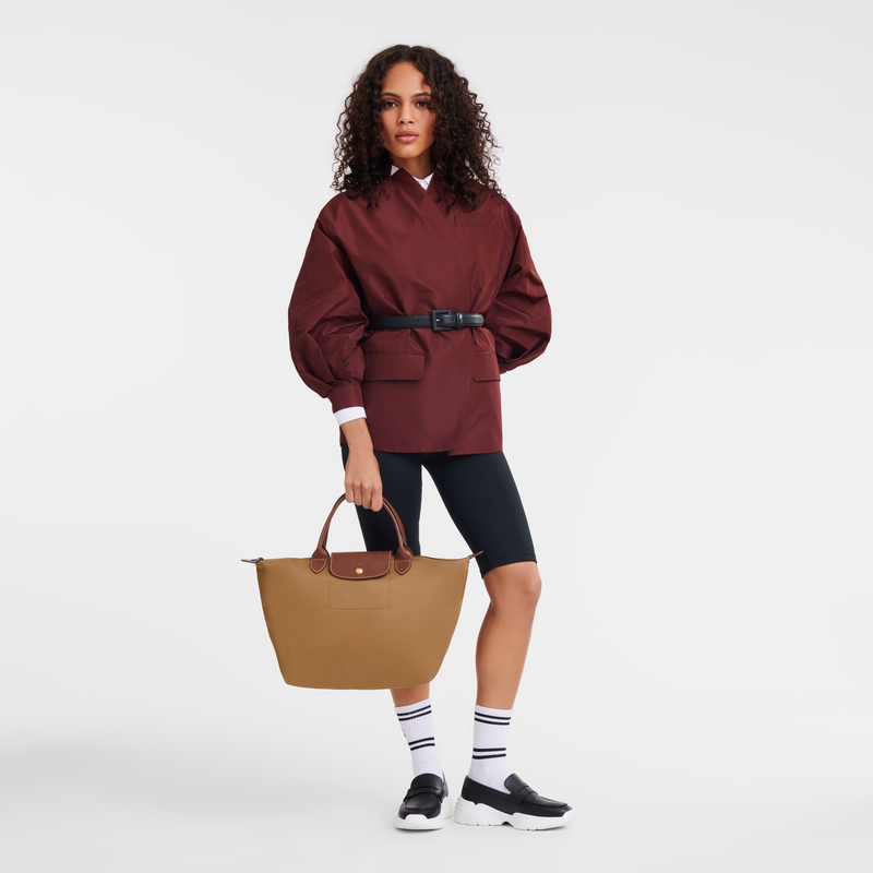 Le Pliage Original M Handbag , Fawn - Recycled canvas  - View 2 of  7