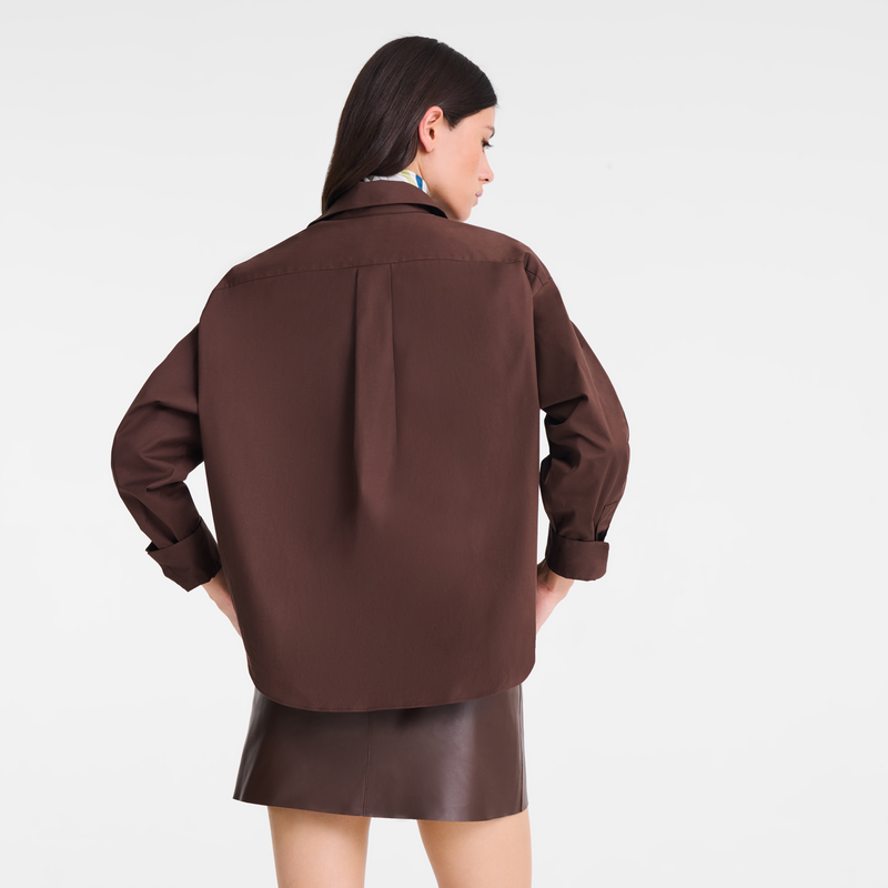 Shirt , Chocolate - Cotton poplin  - View 3 of  5