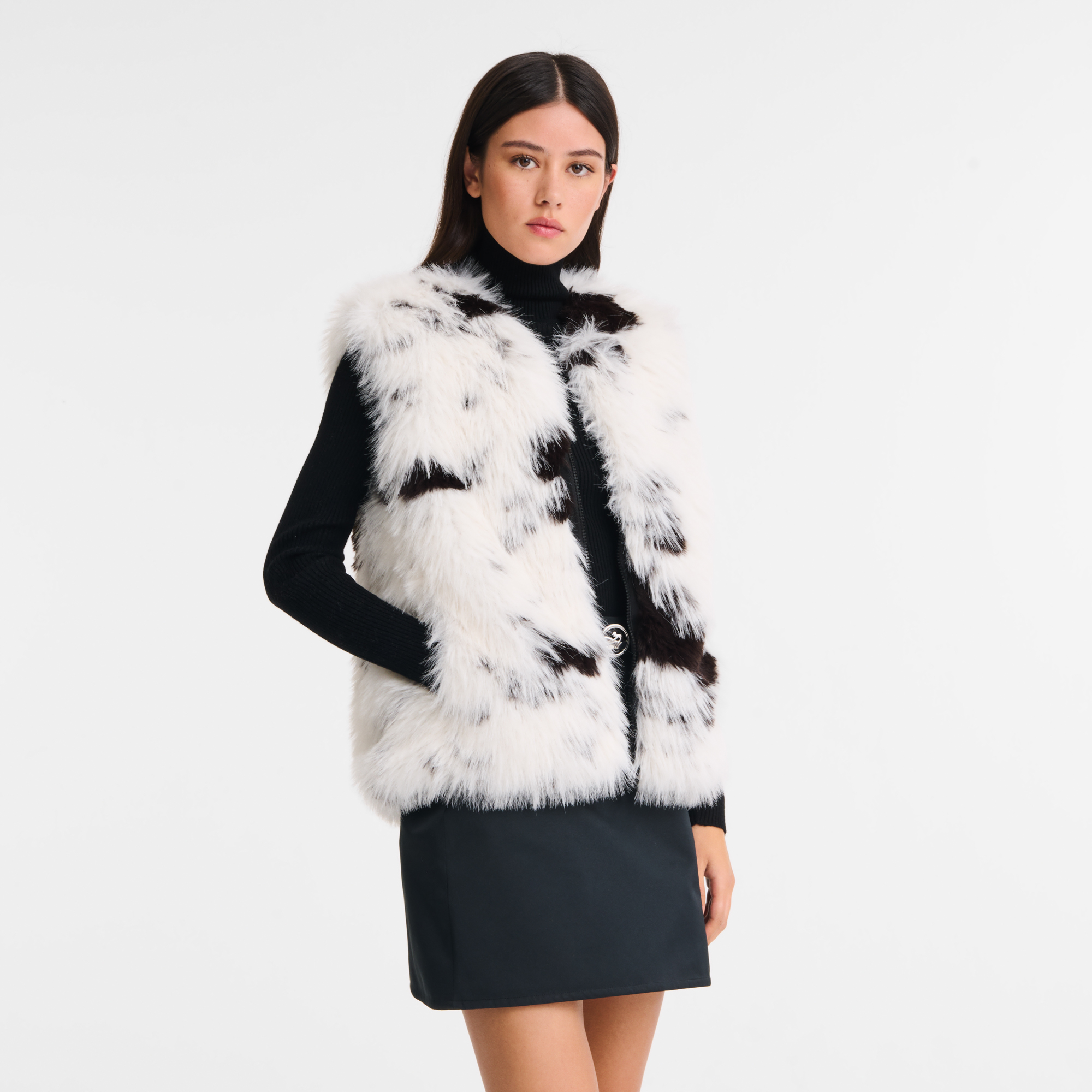 Sleeveless cardigan, Black/White - View 4 of
5 - zoom in null Sleeveless cardigan, Black/White