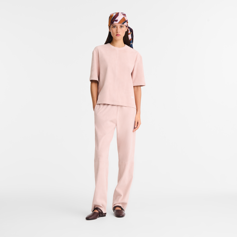 Short leather top , Pink - Leather  - View 2 of  4