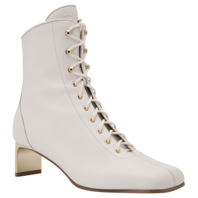 La Patineuse High heel low boots, White