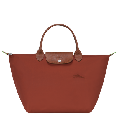 Le Pliage Green M Handbag , Chestnut - Recycled canvas