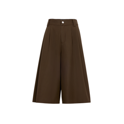 Shorts , Mocha - Double-face gabardine