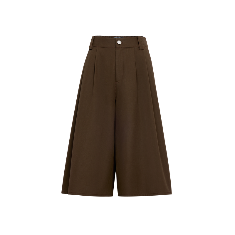 Shorts , Mocha - Double-face gabardine  - View 1 of  5